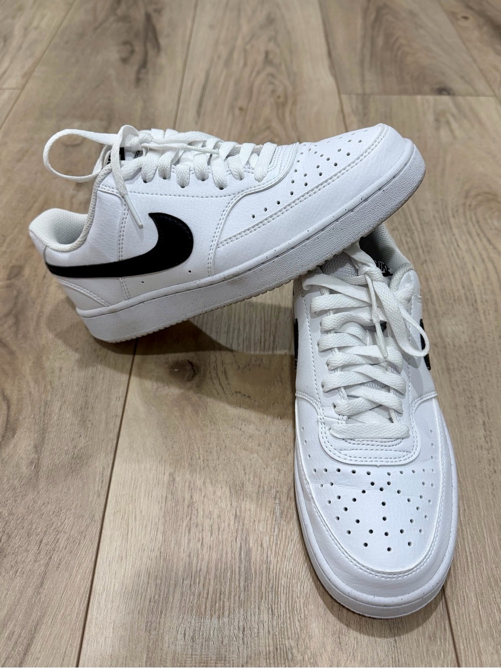 Women’s Nike Court Vision Low - White w/ Black Check